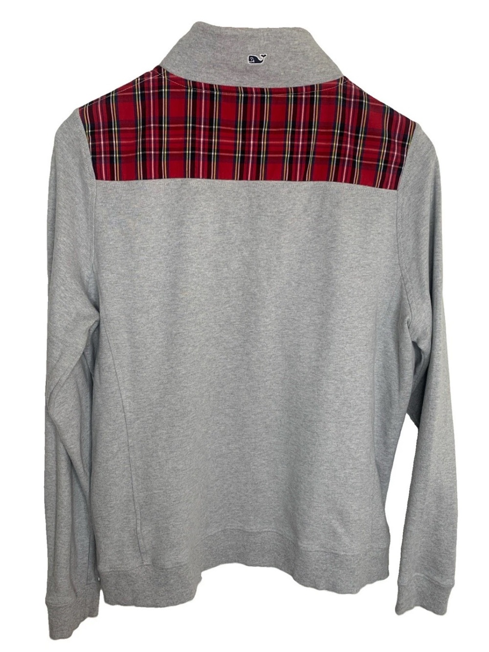 Vineyard Vines Quarter Zip Pull Over Plaid Shoulder Classic Preppy Size Large - Picture 8 of 12